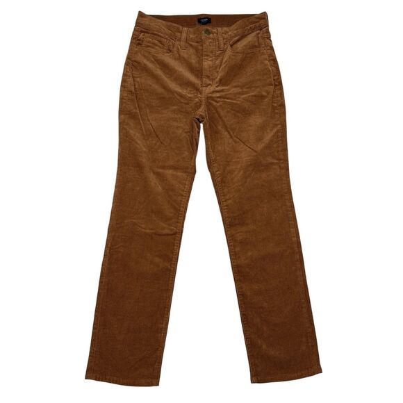J Crew Corduroy Pants Women’s Size 27 Petite Brown Essential Straight Leg Casual - Picture 1 of 9